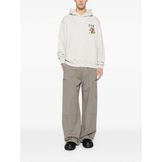 26SS 겐조 와일드 타이거 엠브로이더드 후드 티셔츠 FG55HO2044MJ 93 GREY - KENZO