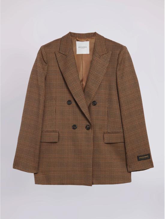 26FW 에르마노 피렌제 자켓 Principe di Galles Cammello/Moro 소재 블레이저 도피오페토 - ERMANNO FIRENZE