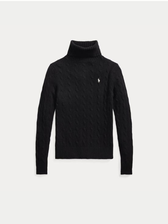 26FW 랄프 로렌 스웨터 말리아 콘 콜로 알토 아 트레체 네로 - RALPH LAUREN