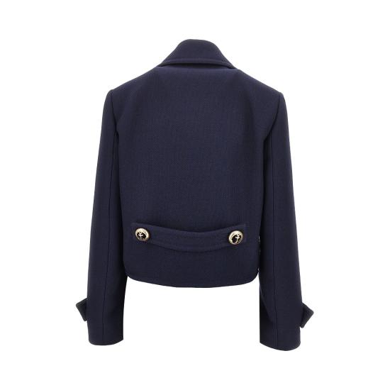 26FW 발렌시아가 크롭 피코트 A002D7TUU16 Blue - BALENCIAGA