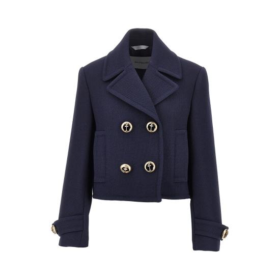 26FW 발렌시아가 크롭 피코트 A002D7TUU16 Blue