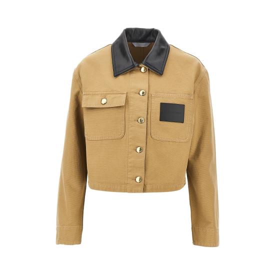 26FW 발렌시아가 크롭 워크웨어 재킷 A0029PTRP15 Brown