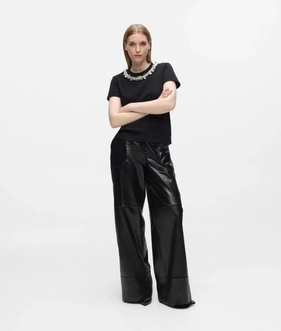 26FW 칼라거펠트 반팔 티셔츠 B4W17037 999 BLACK - KARL LAGERFELD