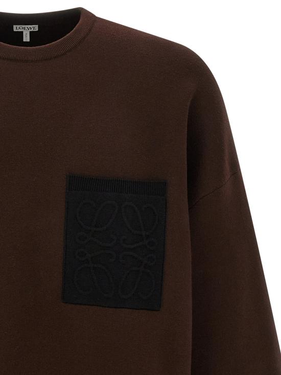 26FW 로에베 아나그램 코튼 니트 스웨터 H526Y14KOG2999 Brown - LOEWE