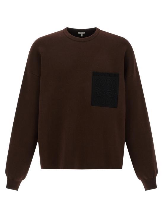 26FW 로에베 아나그램 코튼 니트 스웨터 H526Y14KOG2999 Brown