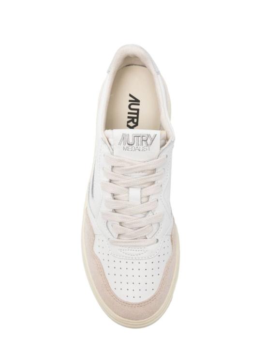 26FW 오트리 메달리스트 로우 레더 스니커즈 AULW LS74WHT SILVER - AUTRY