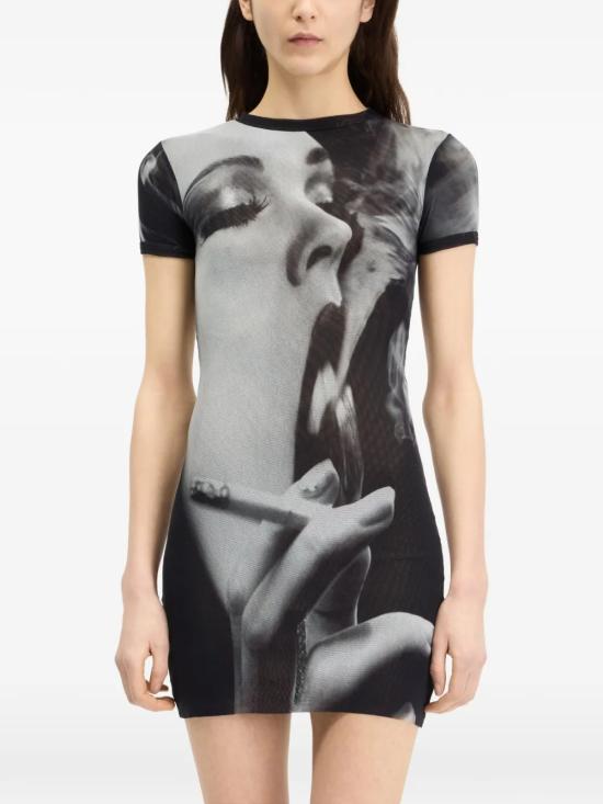 26FW 장 폴 고티에 미디 원피스 2604WDR192 M031P000201 BLACK GREY WHITE - JEAN PAUL GAULTIER
