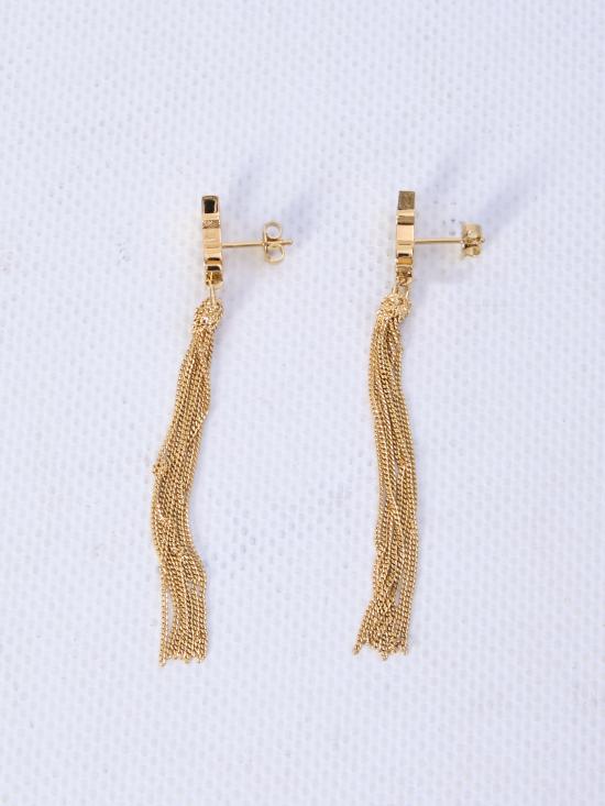 26FW 생로랑 메탈 카산드라 태슬 이어링 803195 GOLD - SAINT LAURENT