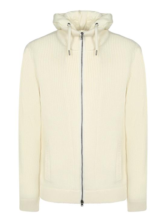 27FW 에르노 5게이지 리브 메리노 울 나일론 샤모니 재킷 MC000195U 70272 1000 White