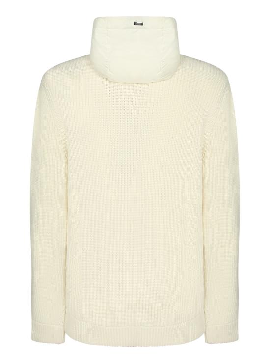 27FW 에르노 5게이지 리브 메리노 울 나일론 샤모니 재킷 MC000195U 70272 1000 White - HERNO