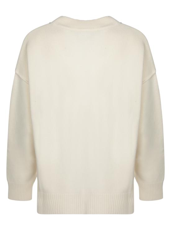 27FW 아미 하트 로고 인타르시아 V넥 가디건 UKC367 018 154 White - AMI