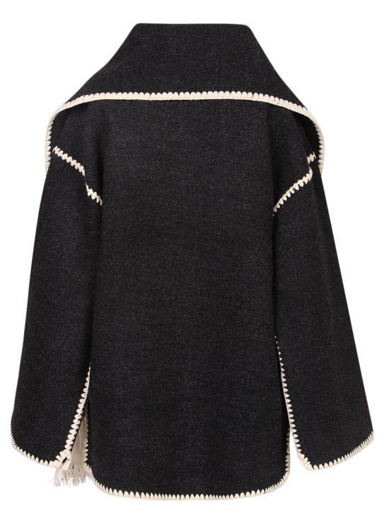 27FW 토템 자수 스카프 자켓 244WRO918 FB0292 083 Grey - TOTEME