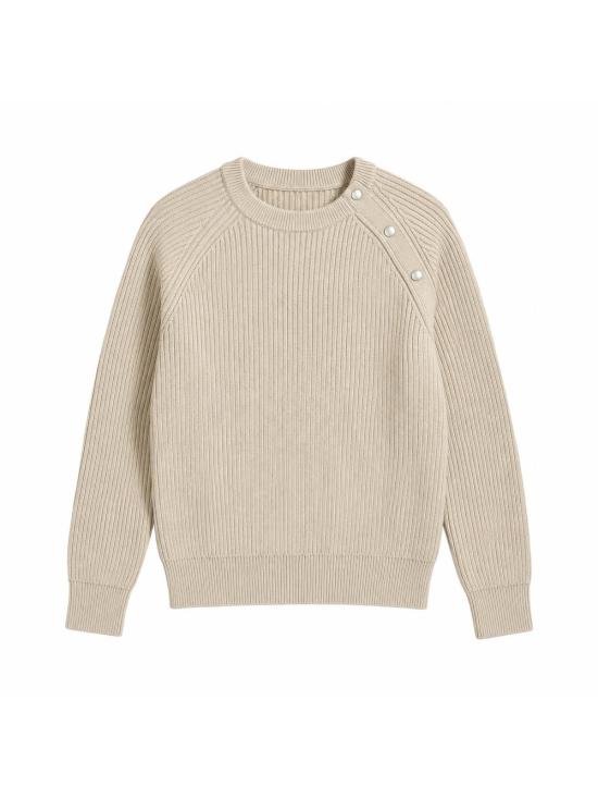 26FW 카레르 스웨터 PIERSNAPCREWNECK ECRU BEIGE