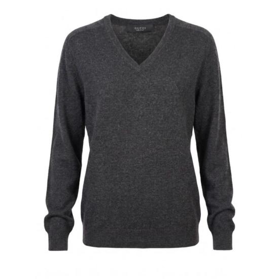 26FW 구찌 캐시미어 브이넥 니트 A008CUXKFUT 1220 DARK GREY