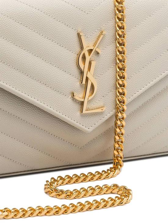 26FW 생로랑 레더 카산드라 체인 월렛 377828BOW01 9207 BIANCO - SAINT LAURENT