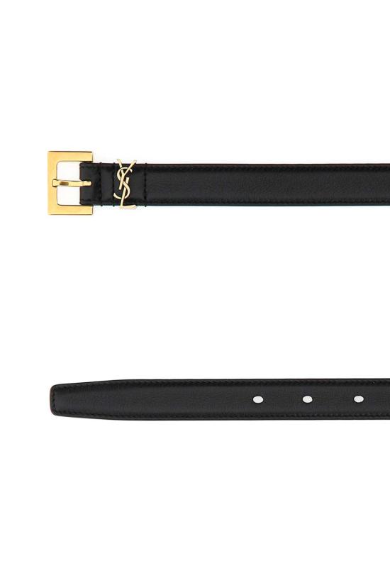 26FW 생로랑 카산드라 씬 스퀘어 버클 벨트 554465BOO0W 1000 NERO - SAINT LAURENT