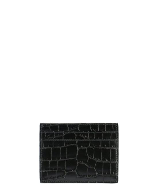 26FW 생로랑 크로커다일 엠보스드 레더 파리 카드 케이스 375946DZE0E 1000 - SAINT LAURENT