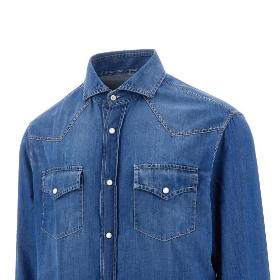 26FW 브루넬로 쿠치넬리 데님 셔츠 MR6834008 Blue - BRUNELLO CUCINELLI