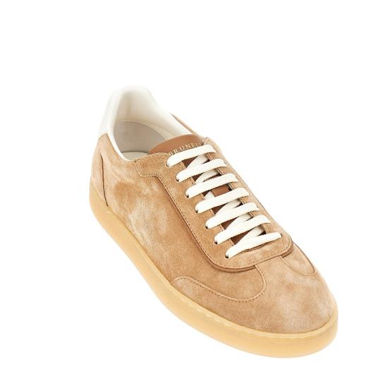 26FW 브루넬로 쿠치넬리 스웨이드 스니커즈 MZUMGLJ336 Beige - BRUNELLO CUCINELLI