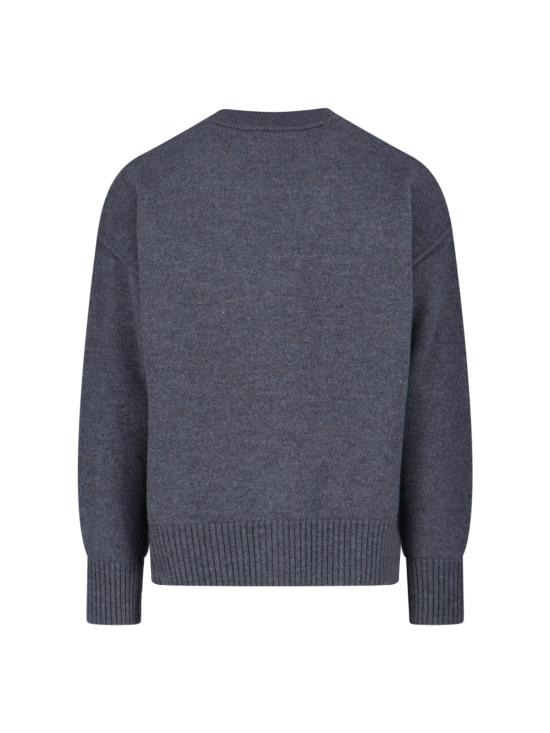 26FW 아미 하트 로고 인타르시아 V넥 가디건 UKC367 018 084 GREY - AMI
