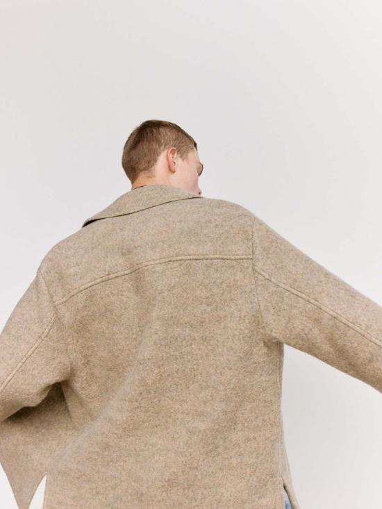  질샌더 자켓 질 샌더 펀 펠티드 울 멜란지 지퍼 셔츠 - JIL SANDER