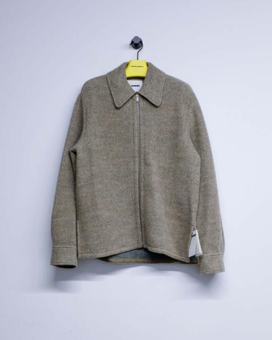  질샌더 자켓 질 샌더 펀 펠티드 울 멜란지 지퍼 셔츠 - JIL SANDER