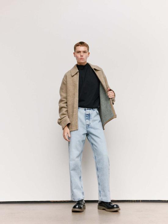  질샌더 자켓 질 샌더 펀 펠티드 울 멜란지 지퍼 셔츠 - JIL SANDER