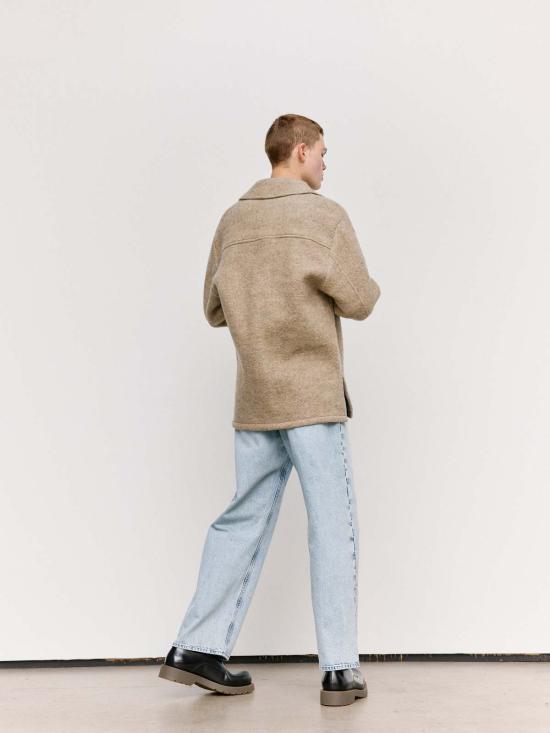  질샌더 자켓 질 샌더 펀 펠티드 울 멜란지 지퍼 셔츠 - JIL SANDER