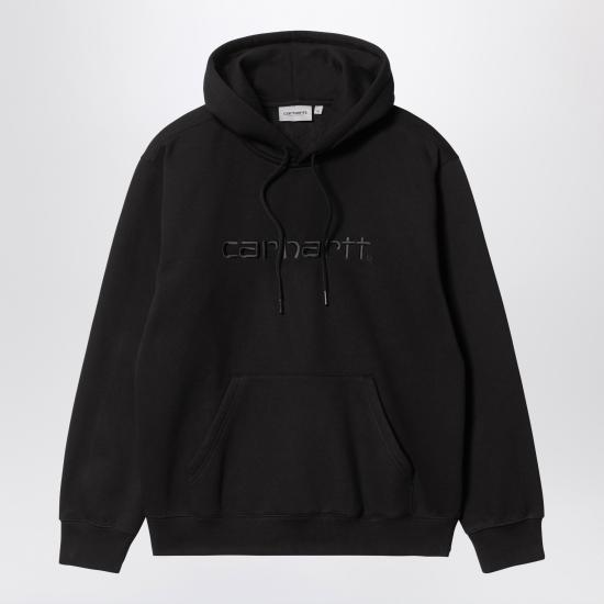 26FW 칼하트 WIP 로고 후드 티셔츠 I030547CO Black