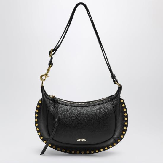 26FW 이자벨마랑 오스칸 문 풀 그레인 레더 스터드 바게트 숄더백 PP0003FAD1C04M Black