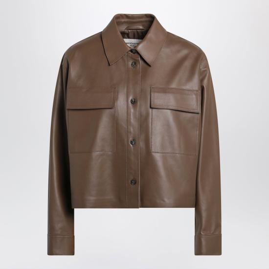26FW 위켄드막스마라 피오브라 레더 자켓 WKDPIOVRALE Brown