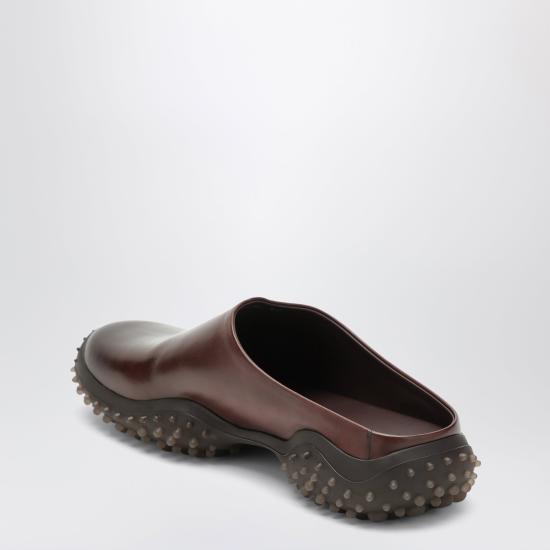 26FW 미우미우 로고 레더 뮬 5R802EA0455OD Brown - MIU MIU