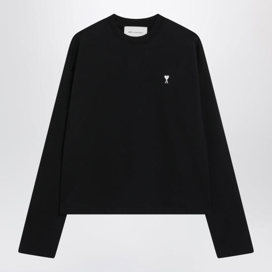 26SS 아미 스몰 하트 로고 코튼 플리스 스웨트셔츠 FSW766730 Black