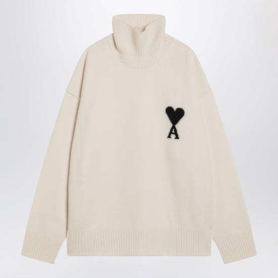 26FW 아미 ADC 터틀넥 스웨터 UKS839U018 White