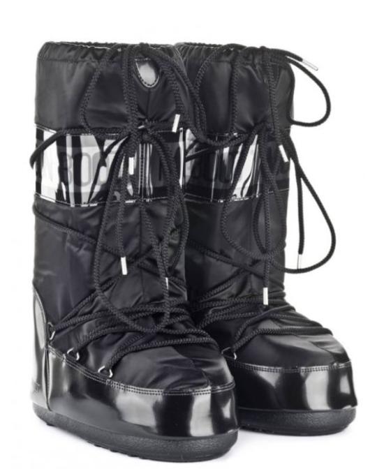 26FW [키즈] 문부츠 아이콘 글랜스 플래티넘 새틴 부츠 80D1401680 N001 BLACK - MOON BOOT