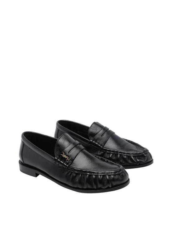 26FW 생로랑 소프트 샤이니 레더 로퍼 818908AA00K1000 BLACK - SAINT LAURENT