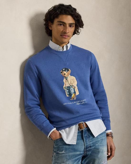  폴로 랄프로렌 긴팔 티셔츠 710B27073001 BASTILLE BLUE HRTG BR - POLO RALPH LAUREN
