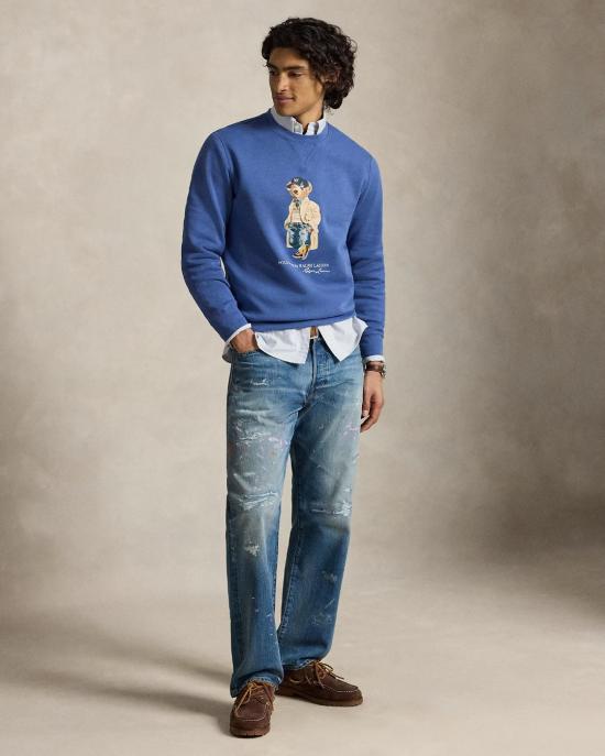  폴로 랄프로렌 긴팔 티셔츠 710B27073001 BASTILLE BLUE HRTG BR - POLO RALPH LAUREN