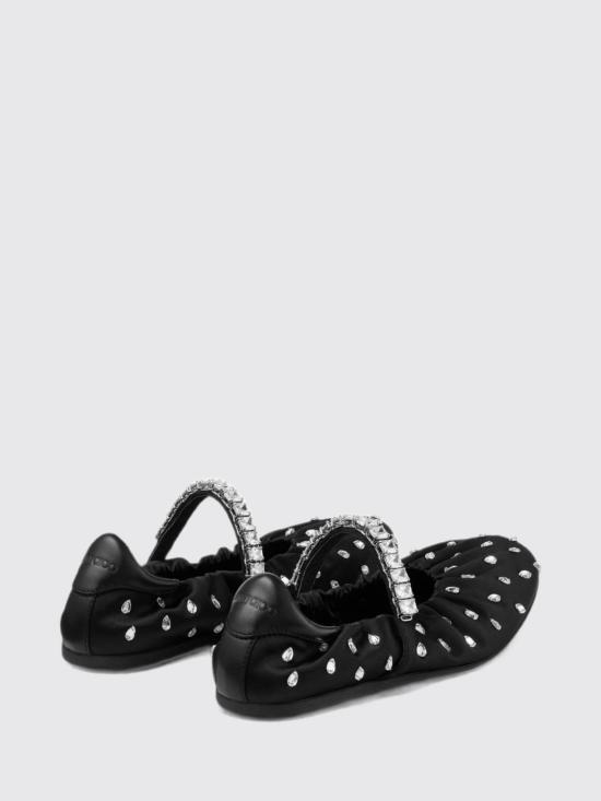 26FW 지미추 플랫 슈즈 JADEBALLERINAQEP BLACK CRYSTAL - JIMMY CHOO