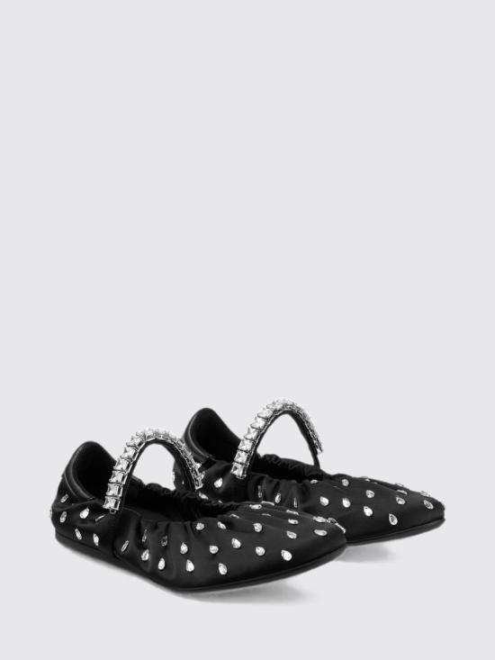 26FW 지미추 플랫 슈즈 JADEBALLERINAQEP BLACK CRYSTAL - JIMMY CHOO
