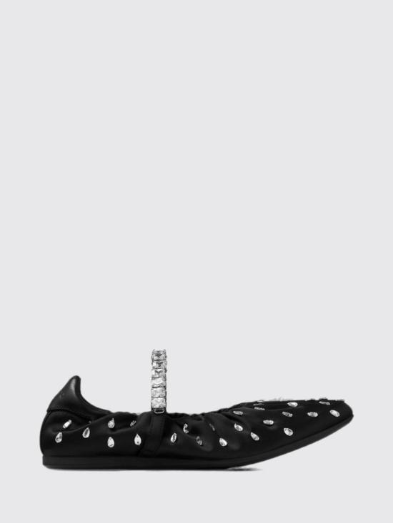26FW 지미추 플랫 슈즈 JADEBALLERINAQEP BLACK CRYSTAL