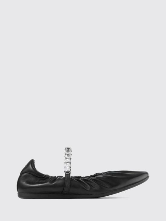 26FW 지미추 플랫 슈즈 JADEBALLERINAGKEQEA BLACK CRYSTAL