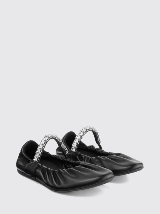 26FW 지미추 플랫 슈즈 JADEBALLERINAGKEQEA BLACK CRYSTAL - JIMMY CHOO