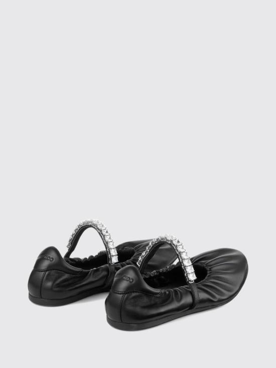 26FW 지미추 플랫 슈즈 JADEBALLERINAGKEQEA BLACK CRYSTAL - JIMMY CHOO