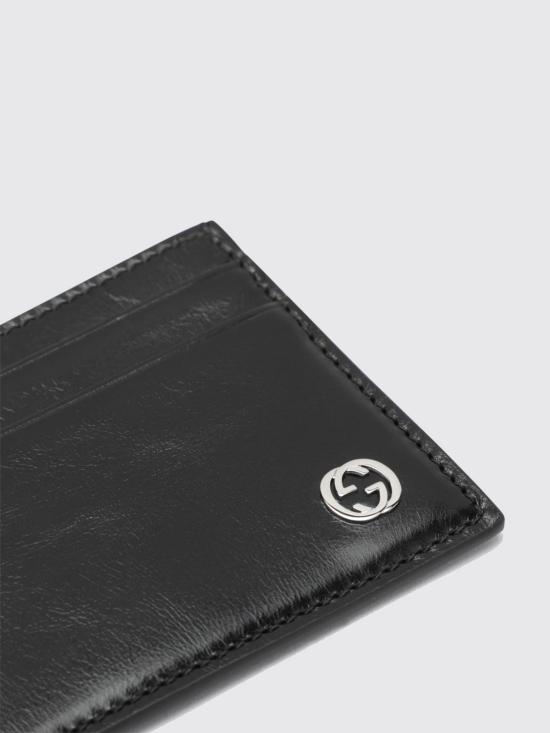 26FW 구찌 인터로킹 G 라인 레더 카드 지갑 A006YHAAGPN 1000 Black - GUCCI