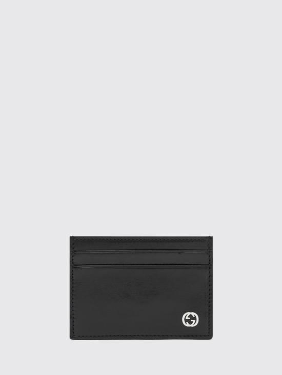 26FW 구찌 인터로킹 G 라인 레더 카드 지갑 A006YHAAGPN 1000 Black