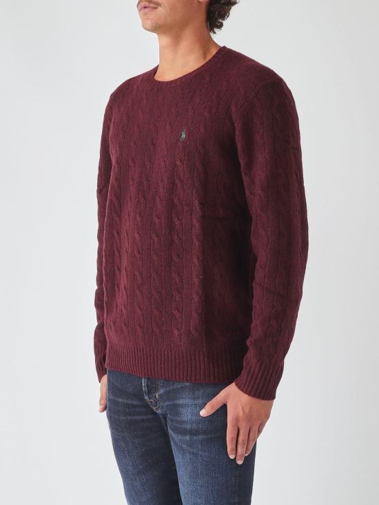 26FW 폴로 랄프로렌 케이블 니트 스웨터 710876762 011 Burgundy - POLO RALPH LAUREN