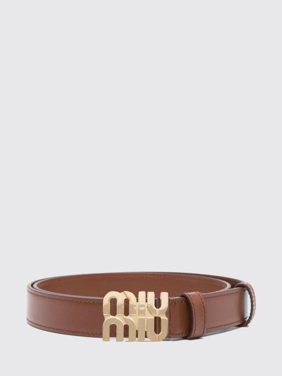26FW 미우미우 버클 레더 벨트 5CC5652AIX F0005 Brown