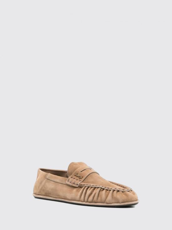 26FW 생로랑 카산드라 스웨이드 로퍼 A006OM27DTT 9741 Beige - SAINT LAURENT