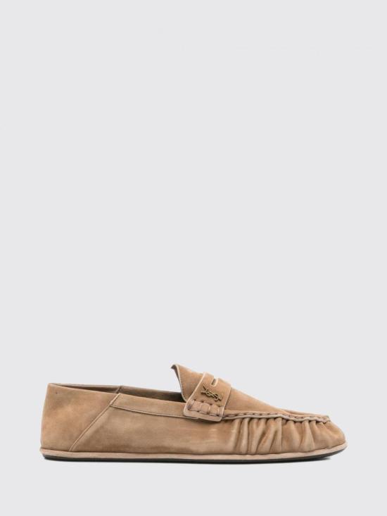 26FW 생로랑 카산드라 스웨이드 로퍼 A006OM27DTT 9741 Beige